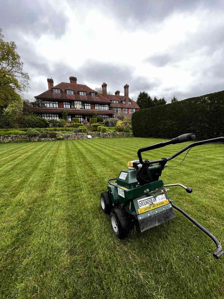 Professional aeration in progress