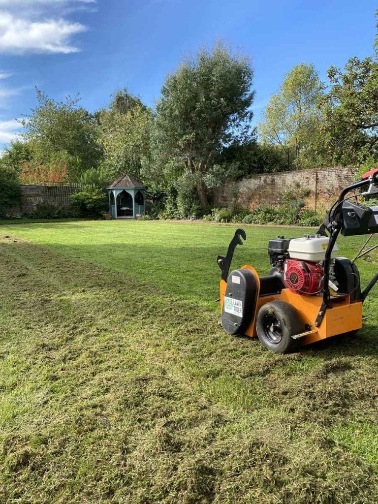 Scarifying a lawn